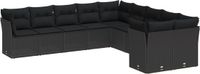 vidaXL Tuinbank Set 13-delig Zwart Polyrattan