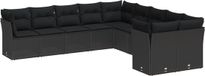 vidaXL Tuinbank Set 13-delig Zwart Polyrattan