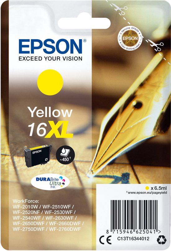 Epson 16XL - Yellow Ink Cartridge - 450 Page Yield - C13T16344010