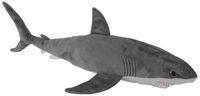 Nature Planet Knuffeldier witte haai - zachte pluche stof - veel details - grijs - 96 cm - Cadeau - Kinderen - Zeedieren