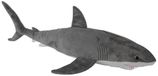 Nature Planet Knuffeldier witte haai - zachte pluche stof - veel details - grijs - 96 cm - Cadeau - Kinderen - Zeedieren