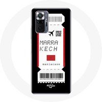 Maniacase Etui voor Xiaomi Redmi Note 10 Pro Luchtkaartje Marrakech Marokko