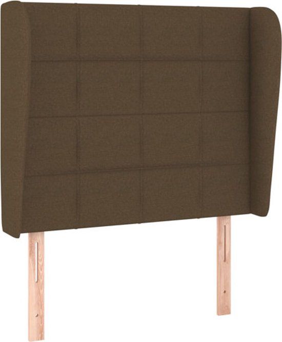 vidaXL Hoofdbord - met - randen - 103x23x118/128 - cm - stof - donkerbruin