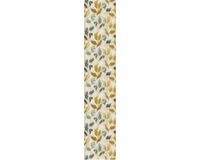 Ambiance Sticker Voorgelijmd vliesbehang - Vintage gele, bruine en blauwe bladeren - 1 rol van 300x60 cm