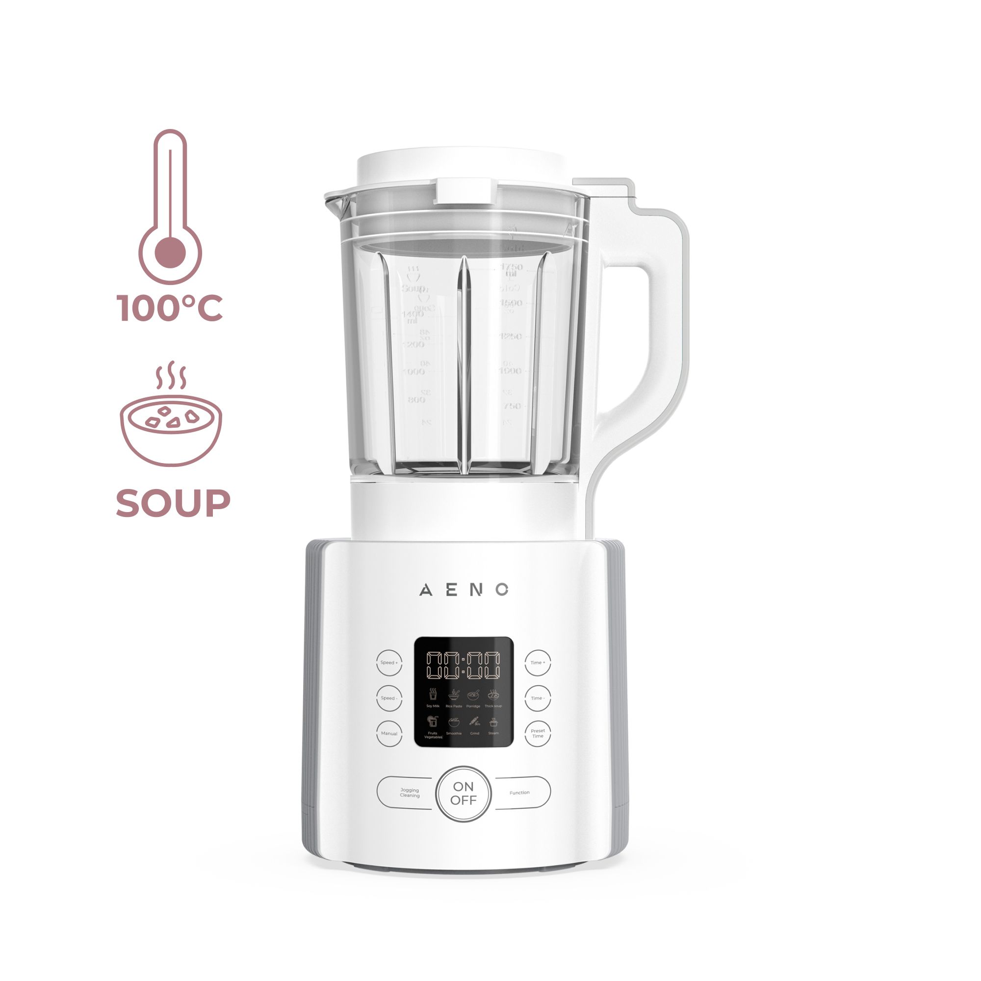 AENO TB1 Blender - 1.75L, 800W, Touch Control, White/Transparent