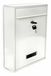 Relaxdays Wall-mounted Letterbox - Steel, Silver/White, 265x85x350 mm