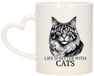 Bellatio Decorations Cadeau mok voor katten liefhebbers - Siberische Boskat - hartjes oor - keramiek - 300 ml