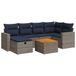 vidaXL 7-delige Loungeset met kussens, poly rattan, grijs