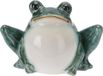Merkloos / Sans marque Koopman International Kikker beeldje - porselein - 12 cm - zittend - tuindecoratie