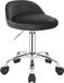 Happyment Luxe werkstoel – Ergonomische zadelstoel – Op wielen – Donkergrijs – Fluweel – Zonder rugleuning – Hoogte verstelbaar – Kappersstoel