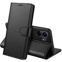 Phonillico® Case voor Xiaomi Redmi 13C - Zwart Portemonnee Flap Magnetische Flap Kaartopslag
