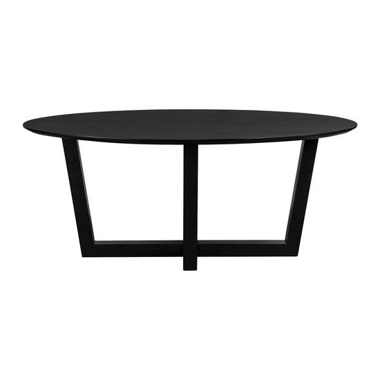 QUVIO Eettafel Sofia - Ovaal - 180x90 cm - W-poot - FSC® gecertificeerd mangohout - Zwart