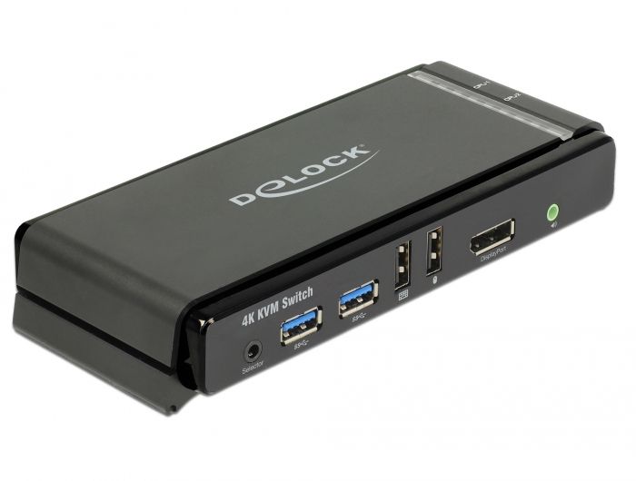 Delock 11467 KVM Switch - DisplayPort - USB - 4K - Black