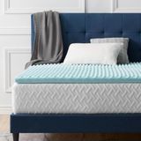 LUCID Matrastopper – 5 cm gel traagschuim matrasoplegger, ergonomisch gegolfd en ademend, Oeko-Tex, 150 x 200 cm, blauw