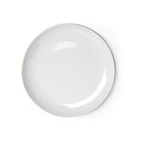 Excelsa Gold fruitplaat, porselein, witte rand, 22 x 22 x 1,5 cm