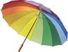 Giving Europe B.V. Paraplu regenboogkleuren met houten handvat - Dia 130 cm - Groot - Polyester