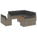 vidaXL 12-delige loungeset met kussens, polyrattan, grijs