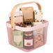 Relaxdays opbergmand met handvat - kleding & decoratie, diverse kleuren | Staal & hout, opbergmand, HBD: 17,5 x 26 x 24,5 cm