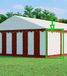 Tente de réception paroi latérale 2x2 m - PVC - Rouge-blanc