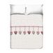 PENSIERI DELICATI Sprei voor tweepersoonsbed, 260 x 280 cm, eenpersoonslaken 100% katoen, ideaal als meubel, dekbed voor 2 eenpersoonsbedden, patroon hart rood, 100% Made in Italy