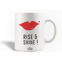 Keramische mok maniacase, Quote Rise and Shine