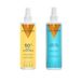 Valquer Body and Hair Sunscreen Pack in Spray. Bodycrème SPF 50 300 ml en haarbeschermer 300 ml. Hoge bescherming tegen UVA- en UVB-straling, waterbestendig met Tahitiaanse monoi-geur.