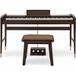 Gear4Music IceKing Keynote Contemporary Digital Piano with Bluetooth Stool Pack Walnut