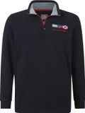Jan Vanderstorm heren Fleecesweatshirt - 64/66 - donkerblauw - Plus Size