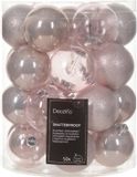 Decoris Kerstballen - 50 stuks - 6 cm - Kunststof - Lichtroze