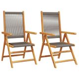 VidaXL Tuinstoel Terras Acaciahout, Polypropyleen (PP) Grijs