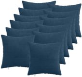 vidaXL - Taie d'oreiller - 12 pièces - HEERLEN - Bleu marine - 40 x 40 cm - velours côtelé