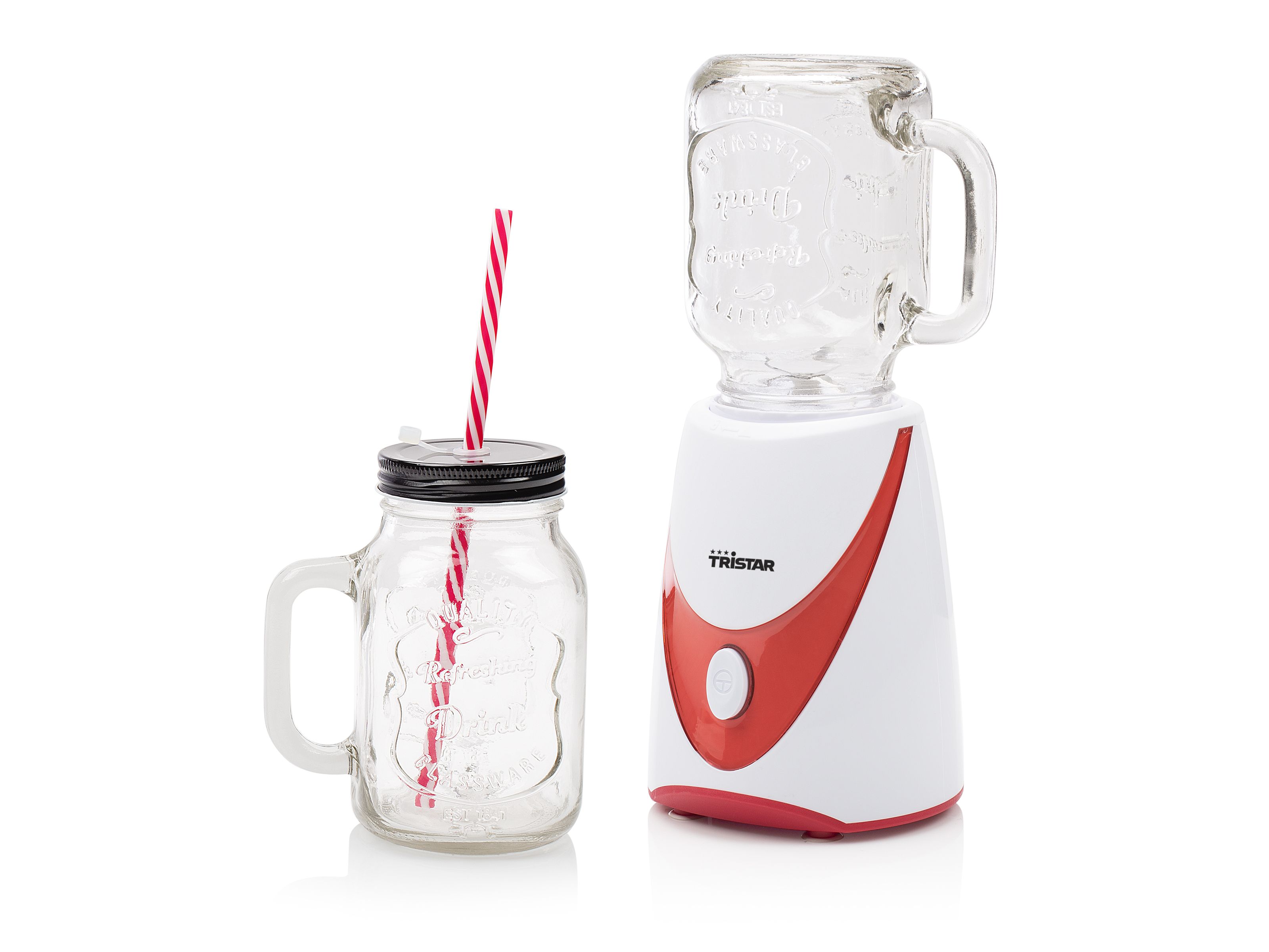 Tristar BL-4456 Mason Jar Blender - Red/White