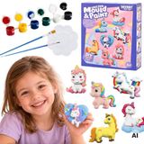 WOOPIE DIY Paint Craft Kit: maak gipsen beeldjes en schilder ze - Eenhoornset