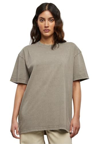 Build Your Brand Dames T-Shirt - Oversized Acid Wash Tee - Asfalt - XL