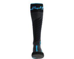 UYN Heren Ski One Merino Skisokken - Antraciet/Turquoise - Maat 45/47