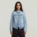 G-Star Pitched hem Slim jacket wmn Dames Jas M Katoen Denim Lange mouw Borstzak Spijkerjas sun faded cloudburst