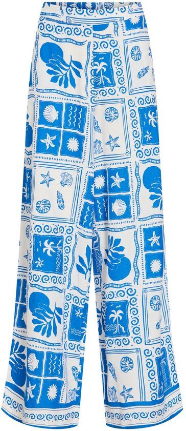 Vila Broek Vijosia Sca Hw Wide Pants 14115194 Victoria Blue/sca Dames Maat - W44