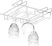 Merkloos Relaxdays wijnglazenhouder - voor 12 glazen - 8,5x34,5x26cm - ophangrek - metaal - zilver