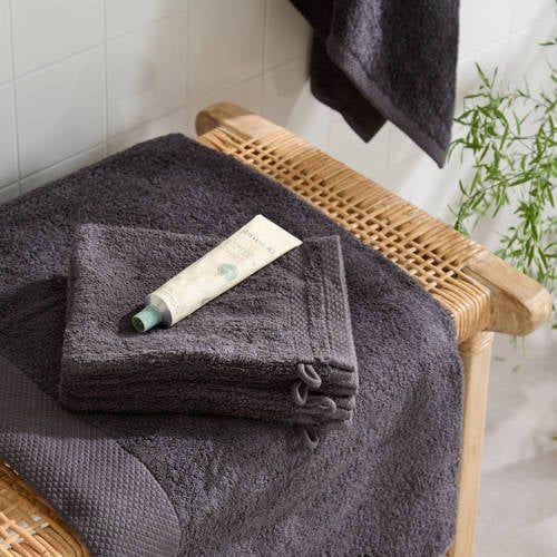 NOUS Living washand hotelkwaliteit antraciet (set van 4) (15x20 cm)