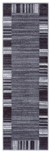 Hanse Home Moderne laagpolige loper Border (67x400 cm, grijs, crème)