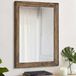 AAZZKANG Rustieke Grote Houten Rechthoekige Decoratieve Wandspiegel 70 x 50 cm met Lijst Slaapkamer Woonkamer Badkamer Boerderijspiegel