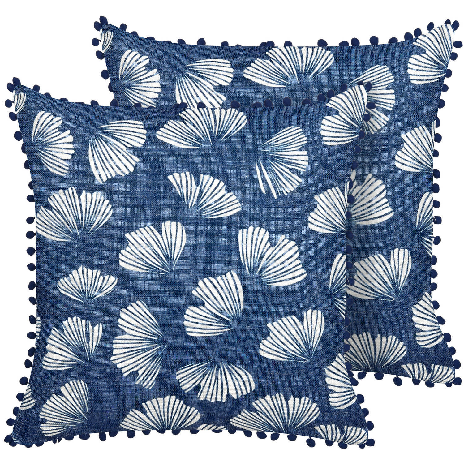 Beliani dandelion - sierkussen-blauw-polyester