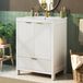 Armoire de salle de bain 61 cm, lavabo en céramique, motif ondulé, fermeture douce, étagères réglables dans les portes, tiroirs