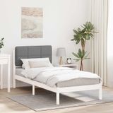 Prolenta Maison Exclusive - Bedframe met gestoffeerd hoofdeinde, lichtgrijs, 90 x 190 cm