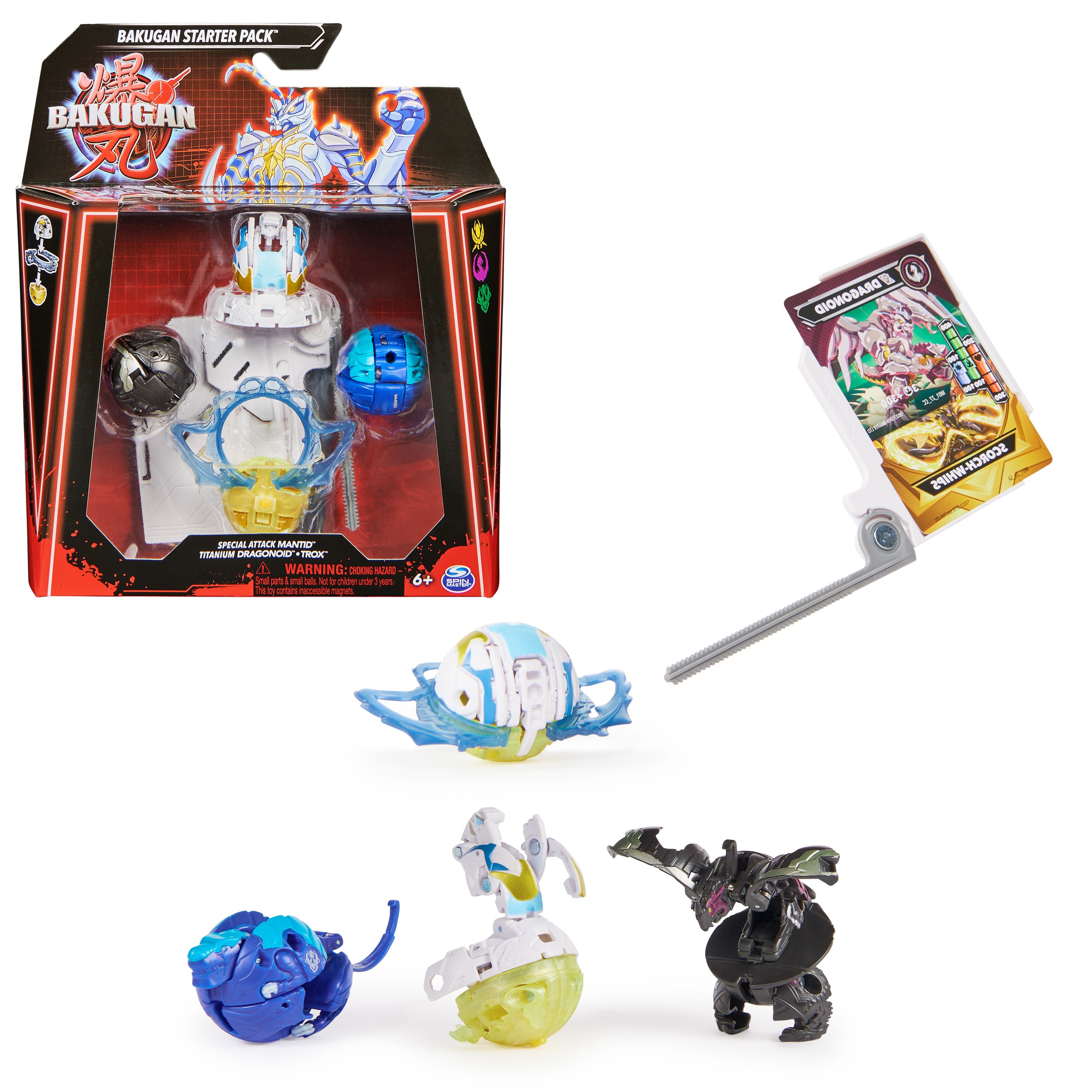 Bakugan Special Attack Starter Pack - Playset with 3 Action Figures and 3 Brawler Cards - Styles May Vary