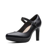 Clarks Ambyr Shine pomp dames, Zwart leder