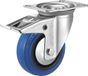 Tarsus roue pivotante - 125 mm - Frein & roulements à billes - Capacité de charge 150 kg - Bleu