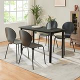 [en.casa] Eetkamerstoel Etne 85x48x50 cm set van 4 zwart