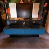 Mondiaz ERIN 200cm badmeubelset onderkast Jeans 2 lades Wastafel RIDGE dubbel Urban ERIN11153