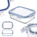 KADAX Boîte de conservation rectangulaire en verre pour aliments avec couvercle hermétique, lavable au lave-vaisselle, 370 ml
